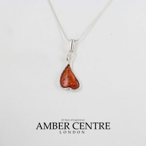 German Handmade Unique Baltic Amber Heart Pendant 925 Silver PD025 RRP£30!!!