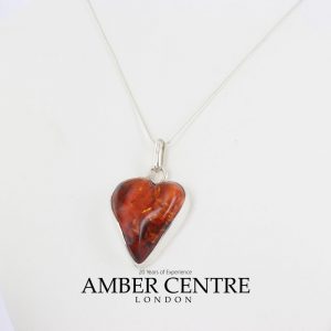 Heart Pendant Handmade German Baltic Amber in 925 Silver PD037 -RRP£125!!!