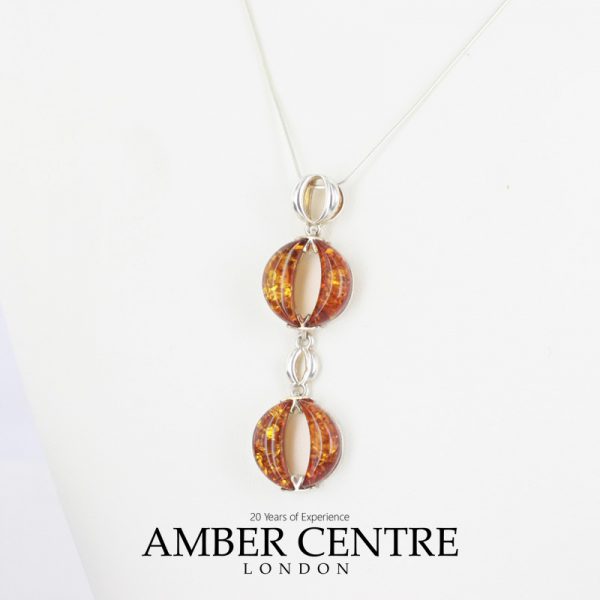 German Baltic Amber Pendant in 925 Silver Hand Made Unique PD044 – RRP£95!!!