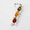 Baltic Multicoloured German Amber Pendant in 925 Silver Hand Made PD046 – RRP£35!!!