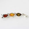 Baltic Multicoloured German Amber Pendant in 925 Silver Hand Made PD046 – RRP£35!!!