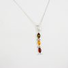 Baltic Multicoloured German Amber Pendant in 925 Silver Hand Made PD046 – RRP£35!!!