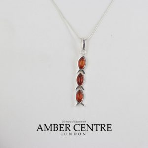 German Baltic Amber Pendant in 925 Silver Hand Made PD046C – RRP£35!!!