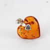 Handmade German Baltic Amber Heart Pendant 925 Silver -PD074 – RRP£65!!!