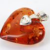 Handmade German Baltic Amber Heart Pendant 925 Silver -PD074 – RRP£65!!!