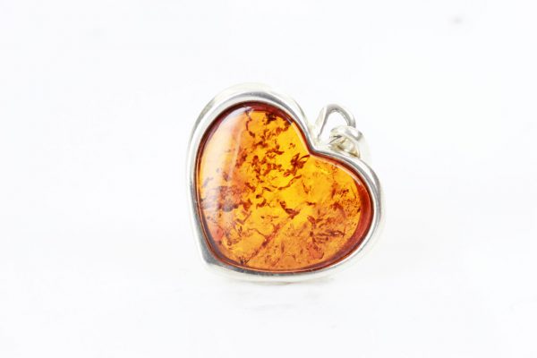 German Baltic Amber Heart Pendant 925 Silver Hand Made PD056 - RRP£50!!!