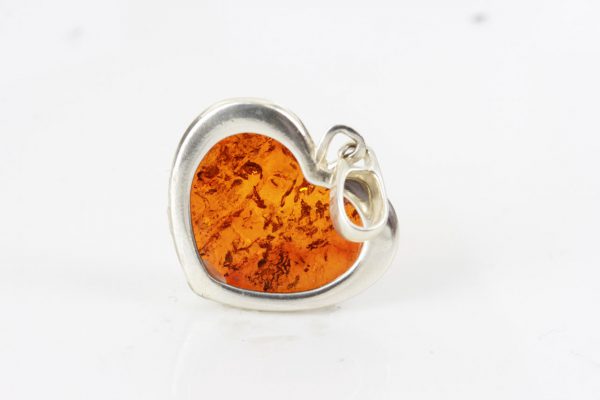 German Baltic Amber Heart Pendant 925 Silver Hand Made PD056 - RRP£50!!!