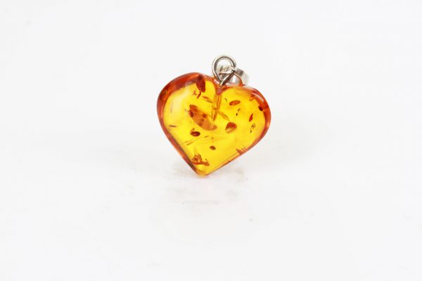 German Baltic Amber Heart Pendant 925 Silver Hand Made PD058 – RRP£25!!!