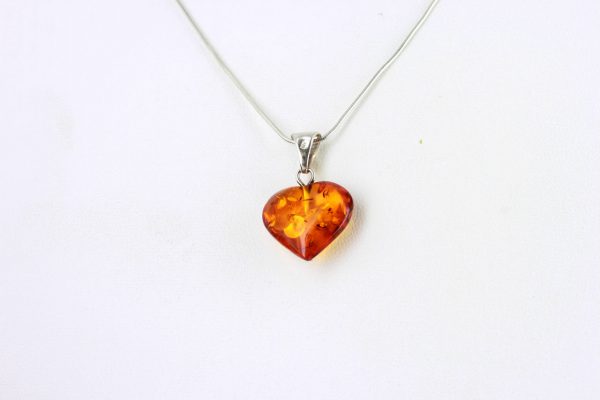 German Baltic Amber Heart Pendant 925 Silver Hand Made PD058 – RRP£25!!!