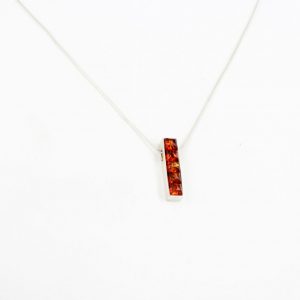 Pendant German Baltic Amber in 925 Silver Modern Hand Made PD065 – RRP£30!!!