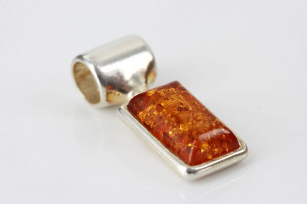 Pendant German Baltic Amber in 925 Silver Modern Hand Made PD066 – RRP£25!!!