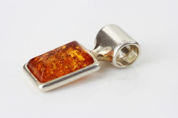 Pendant German Baltic Amber in 925 Silver Modern Hand Made PD066 – RRP£25!!!