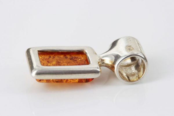 Pendant German Baltic Amber in 925 Silver Modern Hand Made PD066 – RRP£25!!!