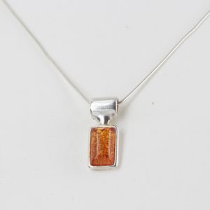 Pendant German Baltic Amber in 925 Silver Modern Hand Made PD066 – RRP£25!!!