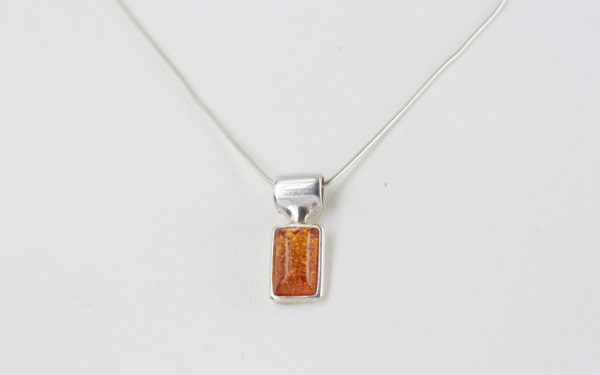 Pendant German Baltic Amber in 925 Silver Modern Hand Made PD066 – RRP£25!!!