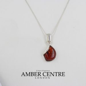 Pendant Elegant Baltic German Amber in 925 Silver Hand Made PD069 RRP£45!!!