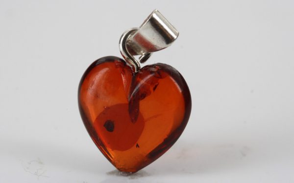 German Baltic Amber Heart Pendant in 925 Silver Hand Made PD070 RRP£35!!