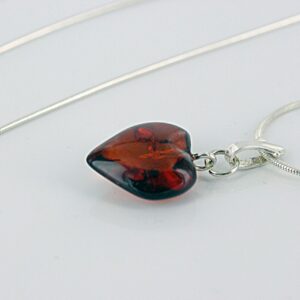 Baltic Amber Heart Shaped Pendant With Shell Loop PD076 RRP£20!!!