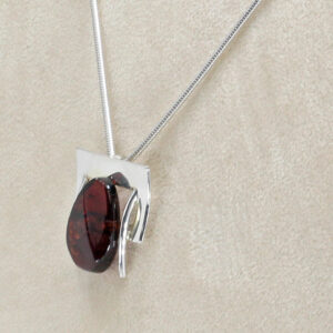 Italian Style Modern Baltic Amber Pendant+925 Silver Free Chain PE0004 RRP£80!!