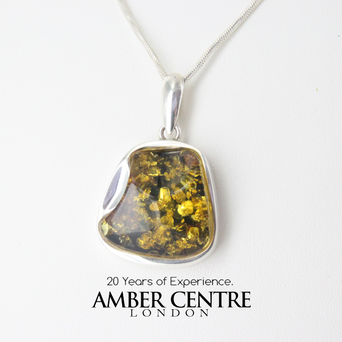 Buy AAA Quality Unisex Green Baltic Amber Pendant Valentine's Day Gift / Green  Amber and 925 Sterling Silver / 100% Satisfaction Guarantee Online in India  - Etsy
