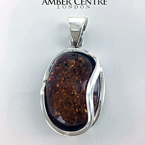 Baltic Amber Pendant Italian Style Handmade In 925 Silver PE0224 RRP£130!!
