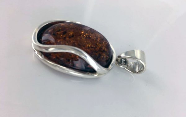 Baltic Amber Pendant Italian Style Handmade In 925 Silver PE0224 RRP£130!!