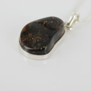 Beautiful Baltic Green Amber Pendant 925 Silver Hand Made PE0253 - RRP 90!!