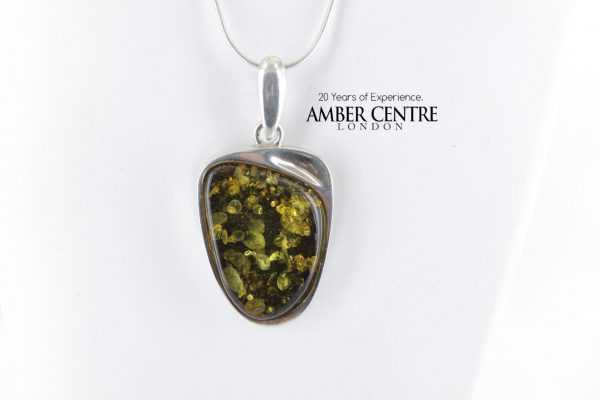 Baltic Greem Amber Pendant 925 Silver Hand Made PE0254 - RRP 120!!