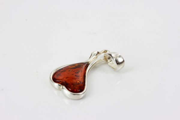 German Handmade Unique Baltic Amber Heart Pendant 925 Silver PD025 RRP£30!!!