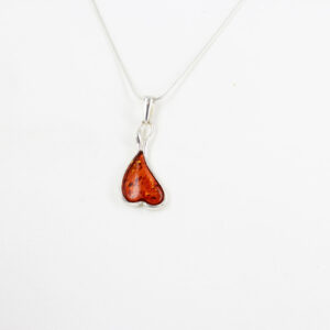 German Handmade Unique Baltic Amber Heart Pendant 925 Silver PD025 RRP£30!!!