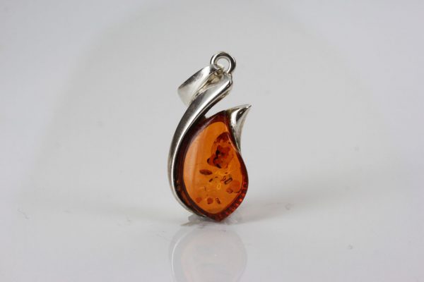 Elegant Modern Baltic Amber Pendant 925 Silver Hand Made PD023 – RRP£25!!!