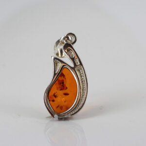 Elegant Modern Baltic Amber Pendant 925 Silver Hand Made PD023 – RRP£25!!!