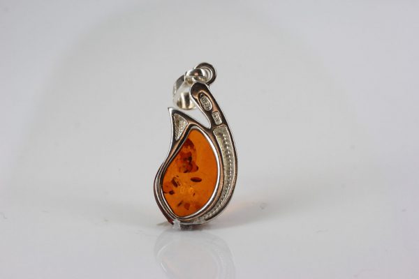 Elegant Modern Baltic Amber Pendant 925 Silver Hand Made PD023 – RRP£25!!!