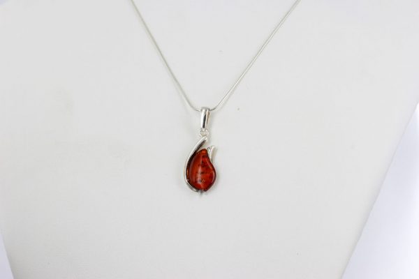 Elegant Modern Baltic Amber Pendant 925 Silver Hand Made PD023 – RRP£25!!!