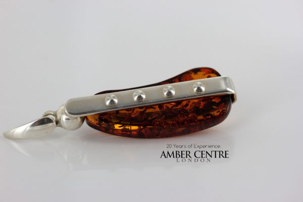 Italian Style Baltic Amber Pendant 925 Silver Hand Made PE0248 - RRP 120!!