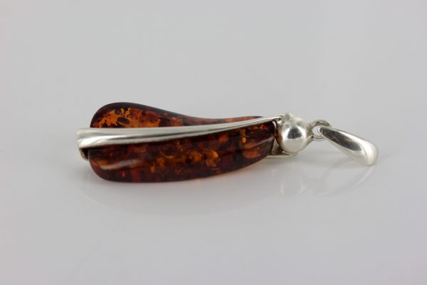 Italian Style Baltic Amber Pendant 925 Silver Hand Made PE0248 - RRP 120!!