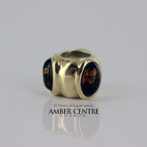 Italian Made Pandora Inspired 9ct Gold Baltic Amber Charm - RJGP5 RRP£375!!!