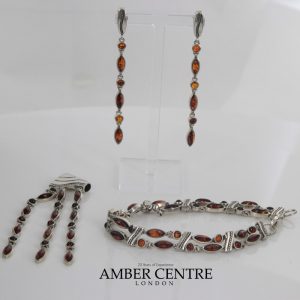 Italian Handmade German Baltic Amber Set 925 Sterling Silver- SET22 RRP£295!!