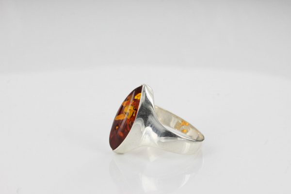 ITALIAN MADE GERMAN BALTIC AMBER RING 925 STERLING SILVER - SR008 RRP£50!!!