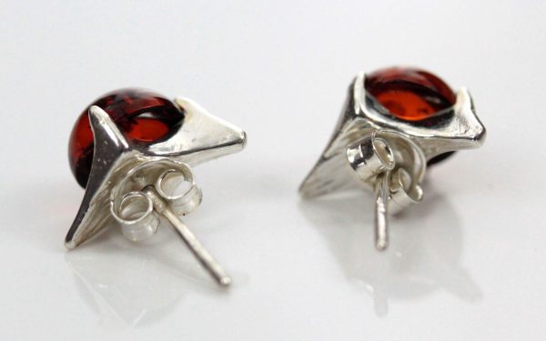 Handmade Classic German Baltic Amber Stud Earrings 925 Silver ST0002 RRP£19!!!