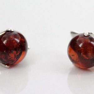 Handmade Classic German Baltic Amber Stud Earrings 925 Silver ST0002 RRP£19!!!