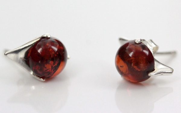 Handmade Classic German Baltic Amber Stud Earrings 925 Silver ST0002 RRP£19!!!