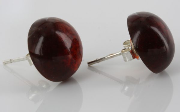 Classic German Baltic Amber Stud Earrings 925 Silver Handmade ST0003 RRP£20!!!