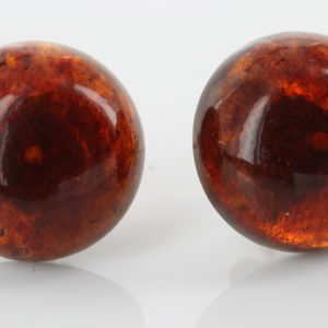 Classic German Baltic Amber Stud Earrings 925 Silver Handmade ST0003 RRP£20!!!