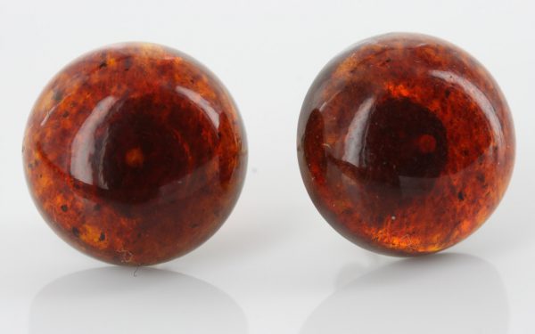 Classic German Baltic Amber Stud Earrings 925 Silver Handmade ST0003 RRP£20!!!