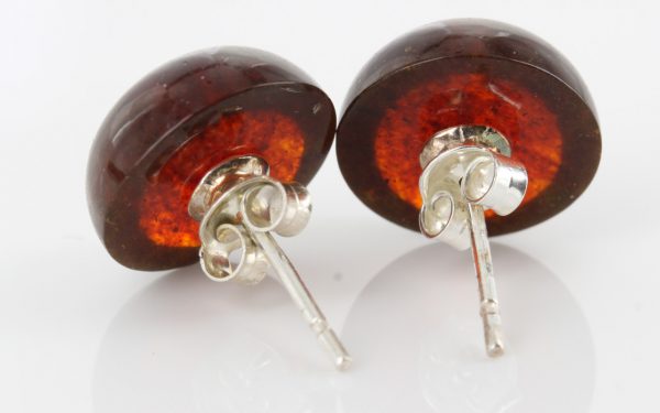 Classic German Baltic Amber Stud Earrings 925 Silver Handmade ST0003 RRP£20!!!