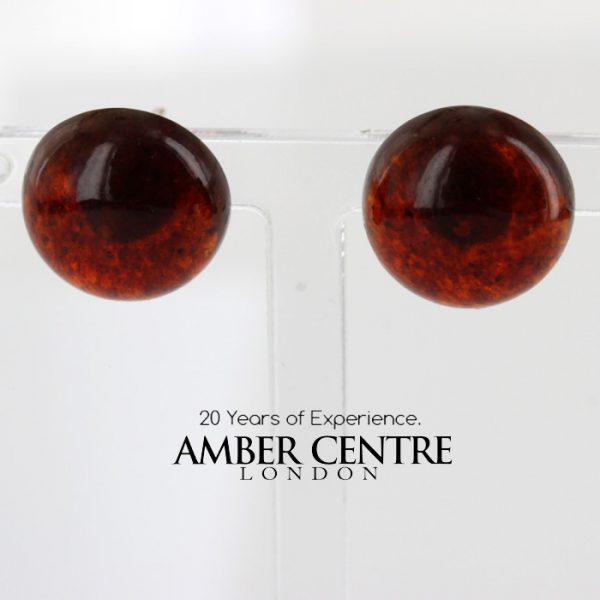 Classic German Baltic Amber Stud Earrings 925 Silver Handmade ST0003 RRP£20!!!