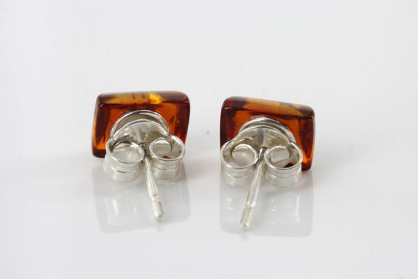 Modern Baltic Amber Stud Earrings 925 Silver Handmade ST0005 RRP£14.00!!!