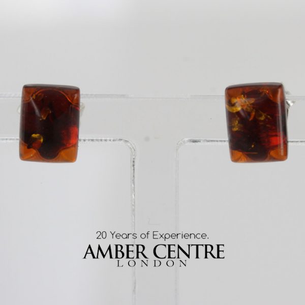 Modern Baltic Amber Stud Earrings 925 Silver Handmade ST0005 RRP£14.00!!!