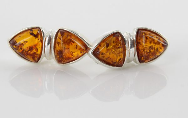 Modern German Baltic Amber Stud Earrings 925 Silver Handmade ST0006 RRP£25.00!!!